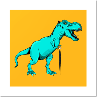 Tea Rex Teal Posters and Art